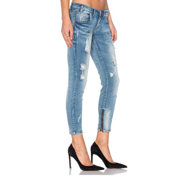 One Teaspoon Freebirds II Low-rise Distressed Skinny Jeans - Blue Blonde - Sz 26 - Picture 14 of 14